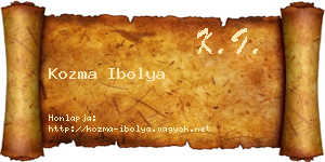 Kozma Ibolya névjegykártya