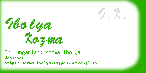 ibolya kozma business card